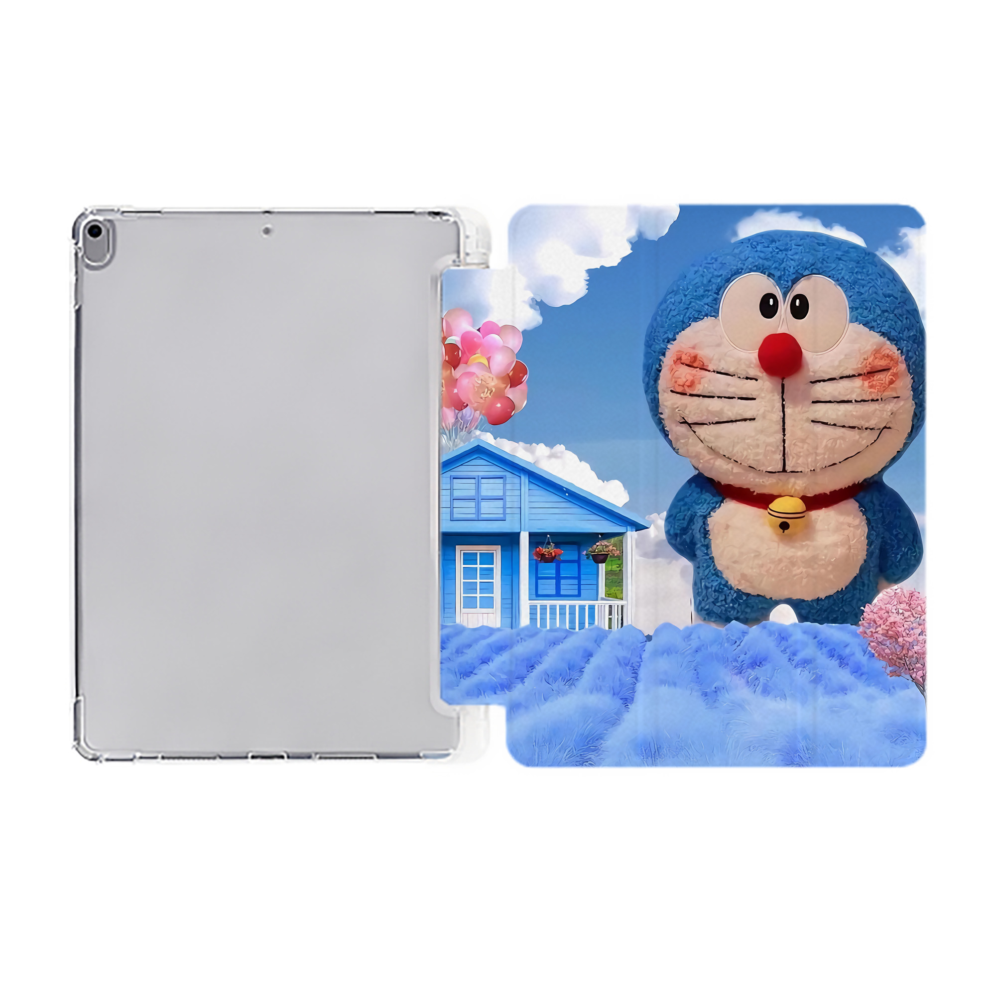 （画像用） ドラえもん Doraemon IPad ケース ペン収納付き 三つ折りスタンド PUレザー×シリコン 対応機種9.5/10.5/10.9インチ